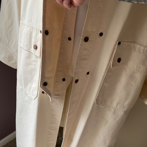 AUSTRALIAN OUTBACK COLLECTION vtg white womens M duster western cowboy 90s coat - Picture 15 of 15